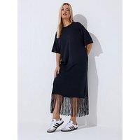 Yours Curve Tassel Beach Dress - Black