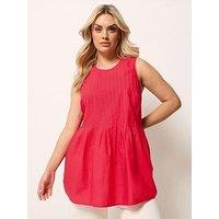 Yours Curve Pleated Peplum Top
