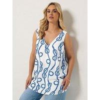 Yours Curve Swiss Moss Cami Top - White