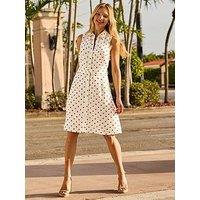 Sosandar Spot Print Linen Blend Shirt Dress - Multi