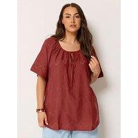 Yours Curve Broderie Scallop Blouse