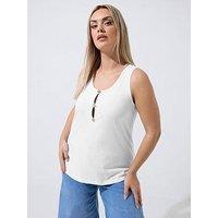 Yours Curve Shell Print Button Vest Top