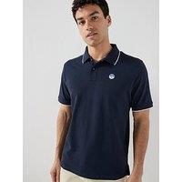 North Sails Tipped Collar Short Sleeve Polo Shirt - Navy