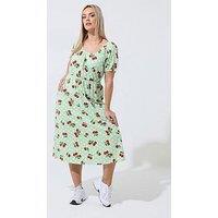 Yours Curve Cherry Gingham Bardot Dress