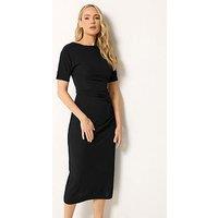 Long Tall Sally Ruched Midi Dress - Black