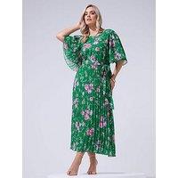 Yours Curve Floral Pleated Maxi Dress