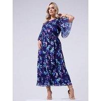 Yours Curve Floral Pleated Maxi Dress