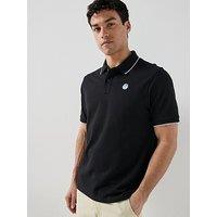 North Sails Tipped Collar Short Sleeve Polo Shirt - Black