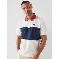 North Sails Colour Block Sort Sleeve Polo Shirt - Off White