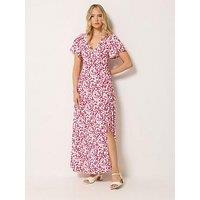 Long Tall Sally Ditsy Wrap Maxi Dress - Red