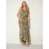 Long Tall Sally Blur Abstract Sleeveless Dress - Brown