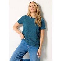 Long Tall Sally Square Neck Broidery Front T-Shirt - Black