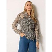 Long Tall Sally Tall Animal Chiffon Shirt