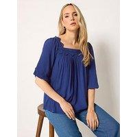 Long Tall Sally Tall Lace Square Neck Crinkle Top