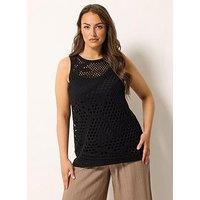 Yours Curve Knitted Vest - Black