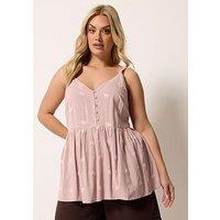 Yours Curve Embroidered Cami - Black