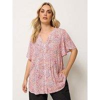 Yours Curve Paisley Print Pintuck Blouse