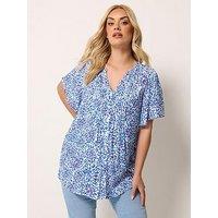 Yours Curve Floral Pintuck Blouse