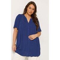 Yours Curve Short Sleeve Notchneck Blouse