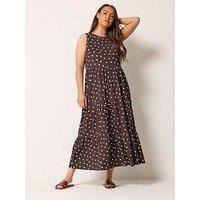 Yours Curve Polka Dot Tie Maxi Dress