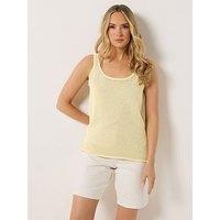 Long Tall Sally Premium Linen Knit Vest - Yellow