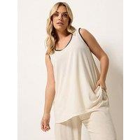 Yours Curve Button Front Swing T-Shirt