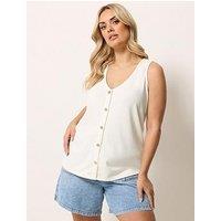 Yours Curve Shell Detail Vest Top - Black