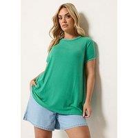 Yours Curve Rib Swing T-Shirt - Black