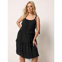 Yours Curve Ruffle Throw On Dress - Black