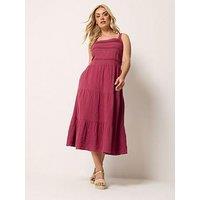 Yours Curve Cheesecloth Pleated Tie Dress