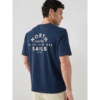 North Sails Linear Back Graphic Logo T-Shirt - Navy