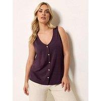 Yours Curve Shell Print Waistcoat Vest - Purple