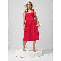 Yours Curve Sweetheart Scuba Skater Dress - Red