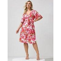 Yours Curve Floral Wrap Dress