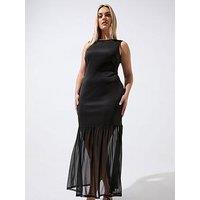 Yours Curve Mesh Dress - Black