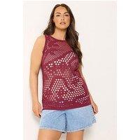 Yours Curve Knitted Vest - Red