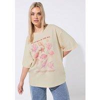 Yours Curve 'Treasures Of The Sea' T-Shirt - Black