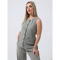 Yours Curve Waistcoat - Grey