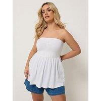 Yours Curve Peplum Tube Top - White
