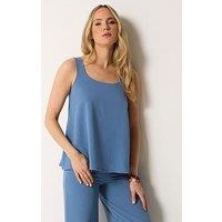 Long Tall Sally Linen Look Strappy Top - Blue