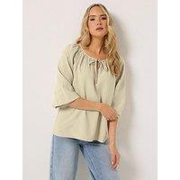 Long Tall Sally Gypsy Linen Top - Natural Brown