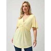 Yours Curve Angel Sleeve Knot Front Top