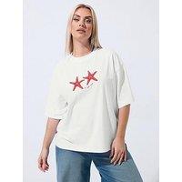 Yours Curve Starfish Print T-Shirt