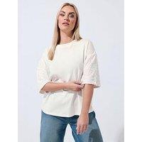Yours Curve Sequin Sleeve T-Shirt