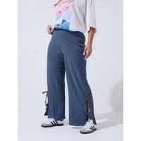 Yours Curve Gingham Tie Hem Trouser