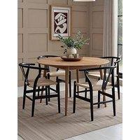 Dusk Heidi Solid Oak 4-6 Seater Round Dining Table - Natural