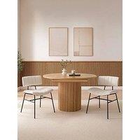 Dusk Fearne Set Of 2 Dining Chairs - Ivory Chenille