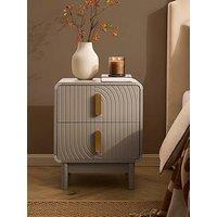 Dusk Marnie 2 Drawer Bedside Table - Taupe