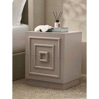 Dusk Harlow 2 Drawer Bedside Table - Taupe