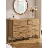 Dusk Posy Bobbin 6 Drawer Chest - Light Wood